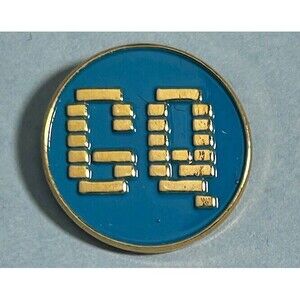 GQ - Men’s Magazine Blue & Gold Tone -Media Advertising Tie Tack,Lapel Pin